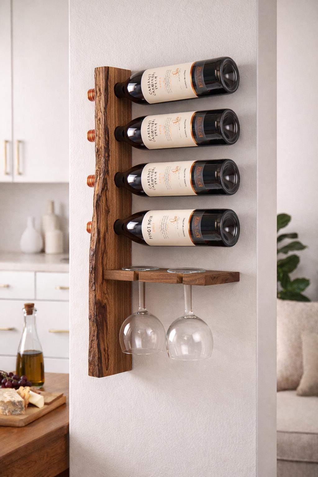 Solid Walnut & Oak Wine Racks