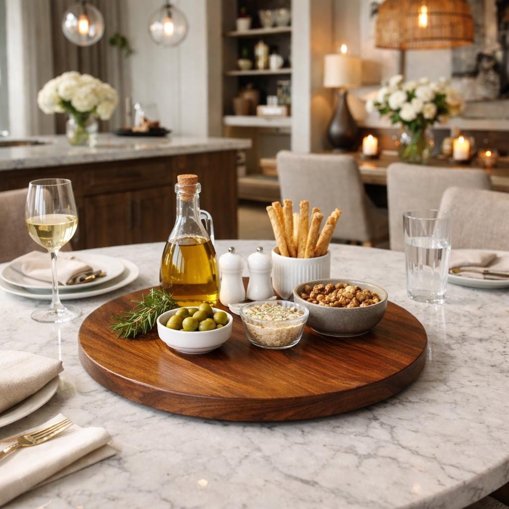 Round Solid Wood Lazy Susan
