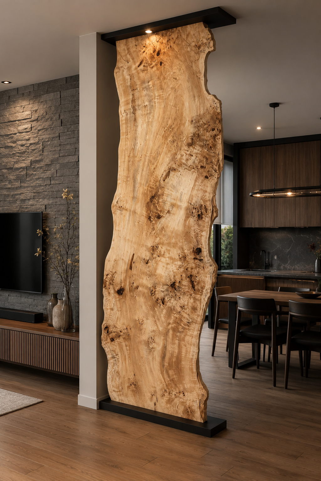 Burl Poplar Room Divider