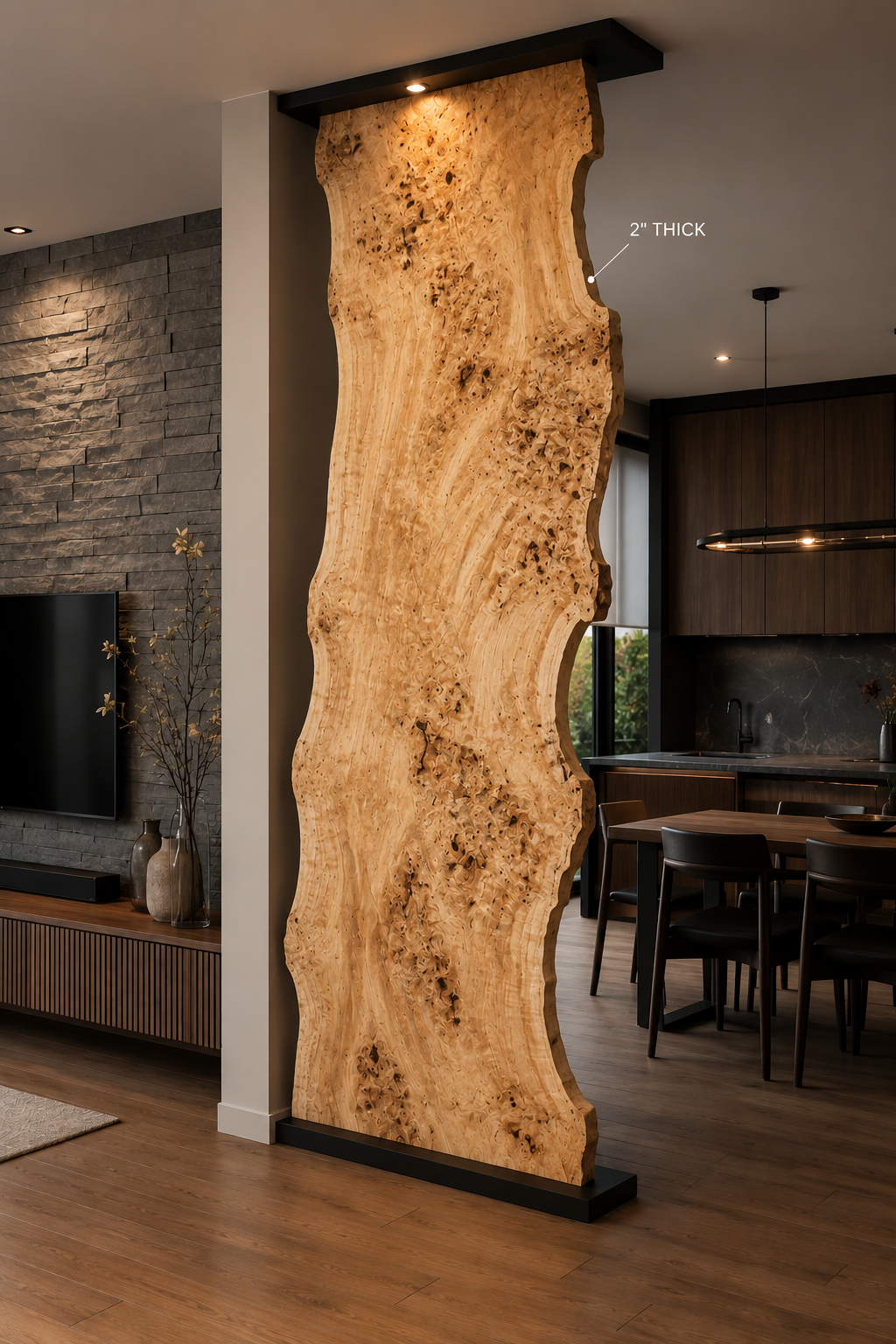 Burl Poplar Room Divider