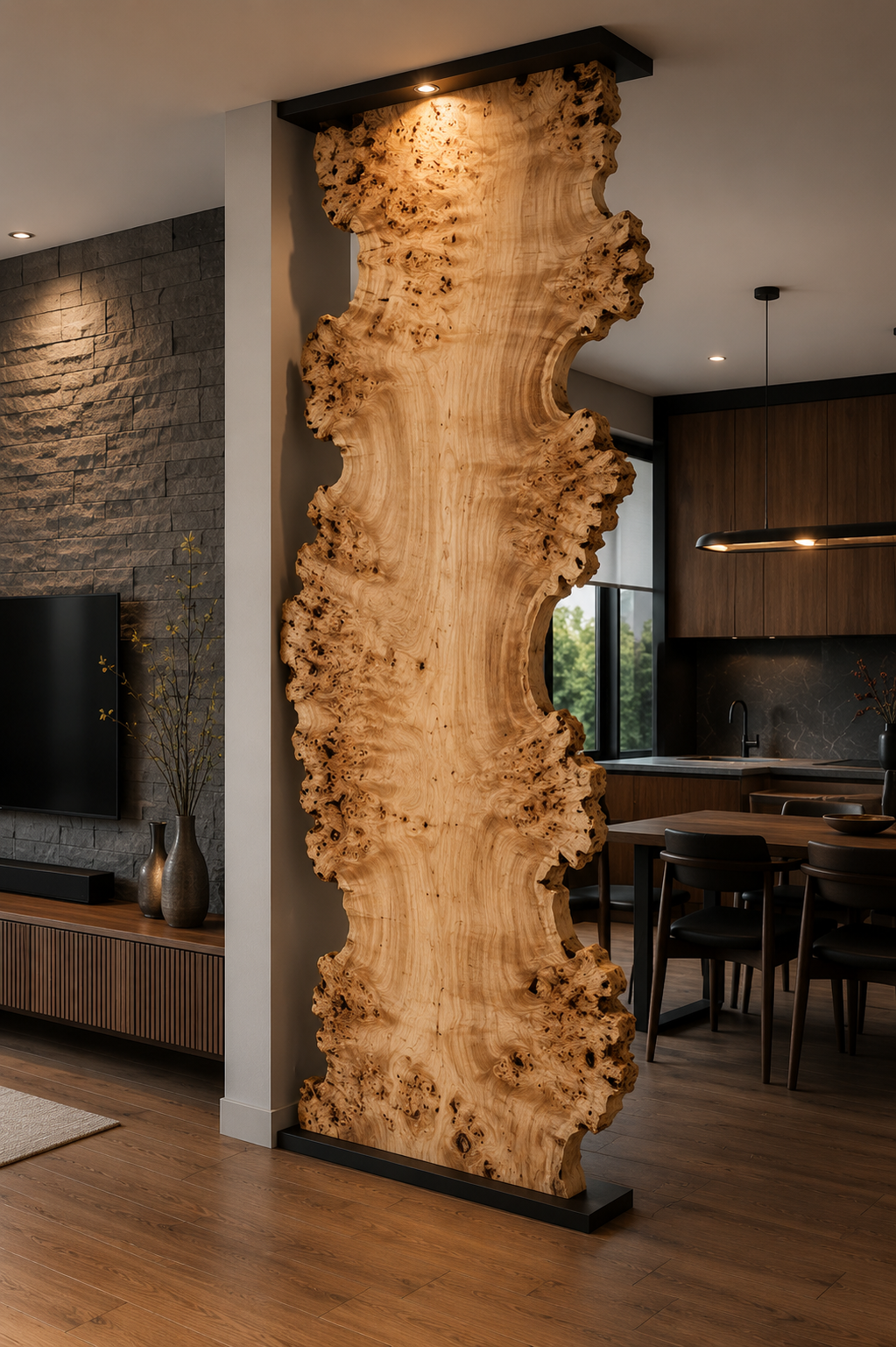 Burl Poplar Room Divider
