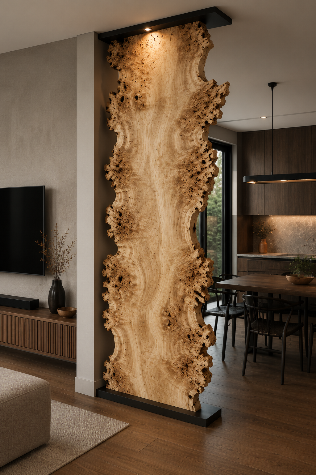Burl Poplar Room Divider