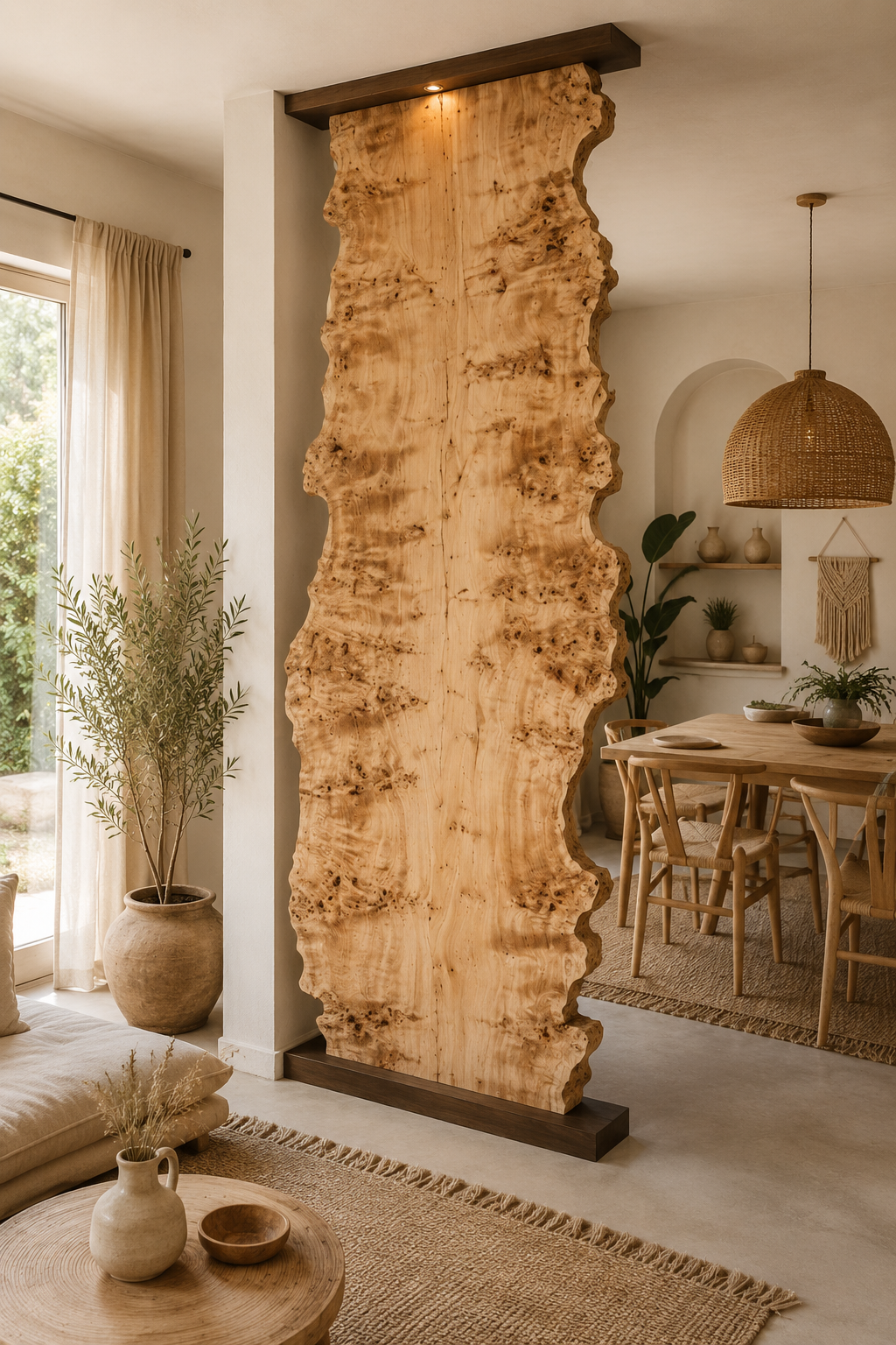 Burl Poplar Room Divider