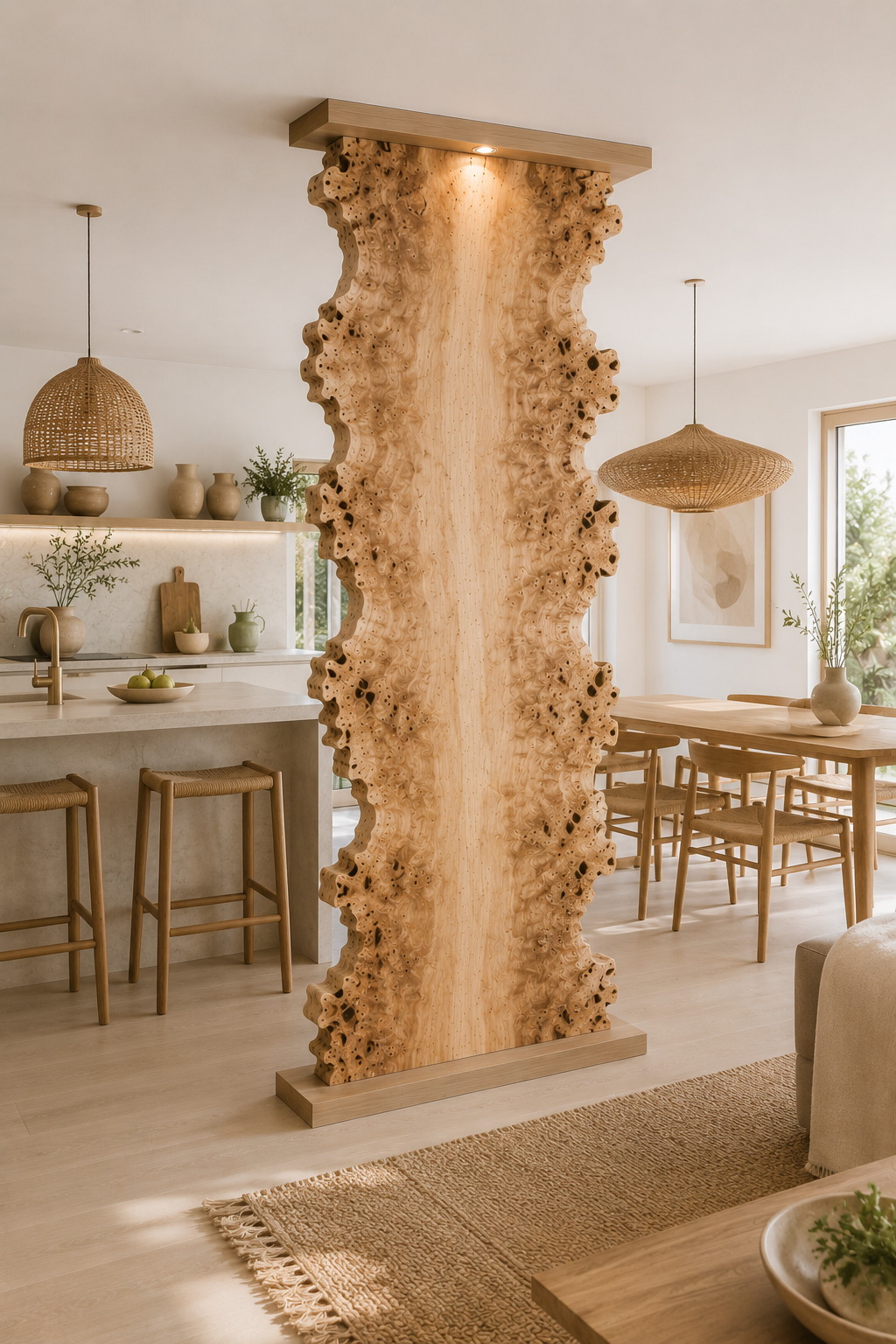 Burl Poplar Room Divider
