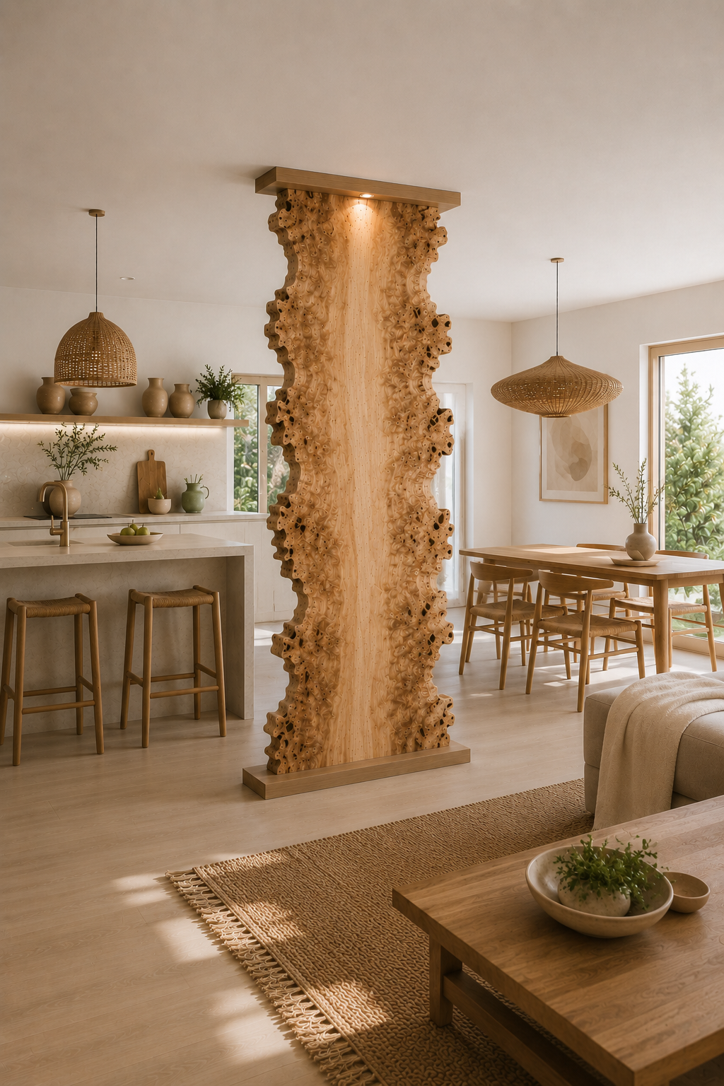 Burl Poplar Room Divider