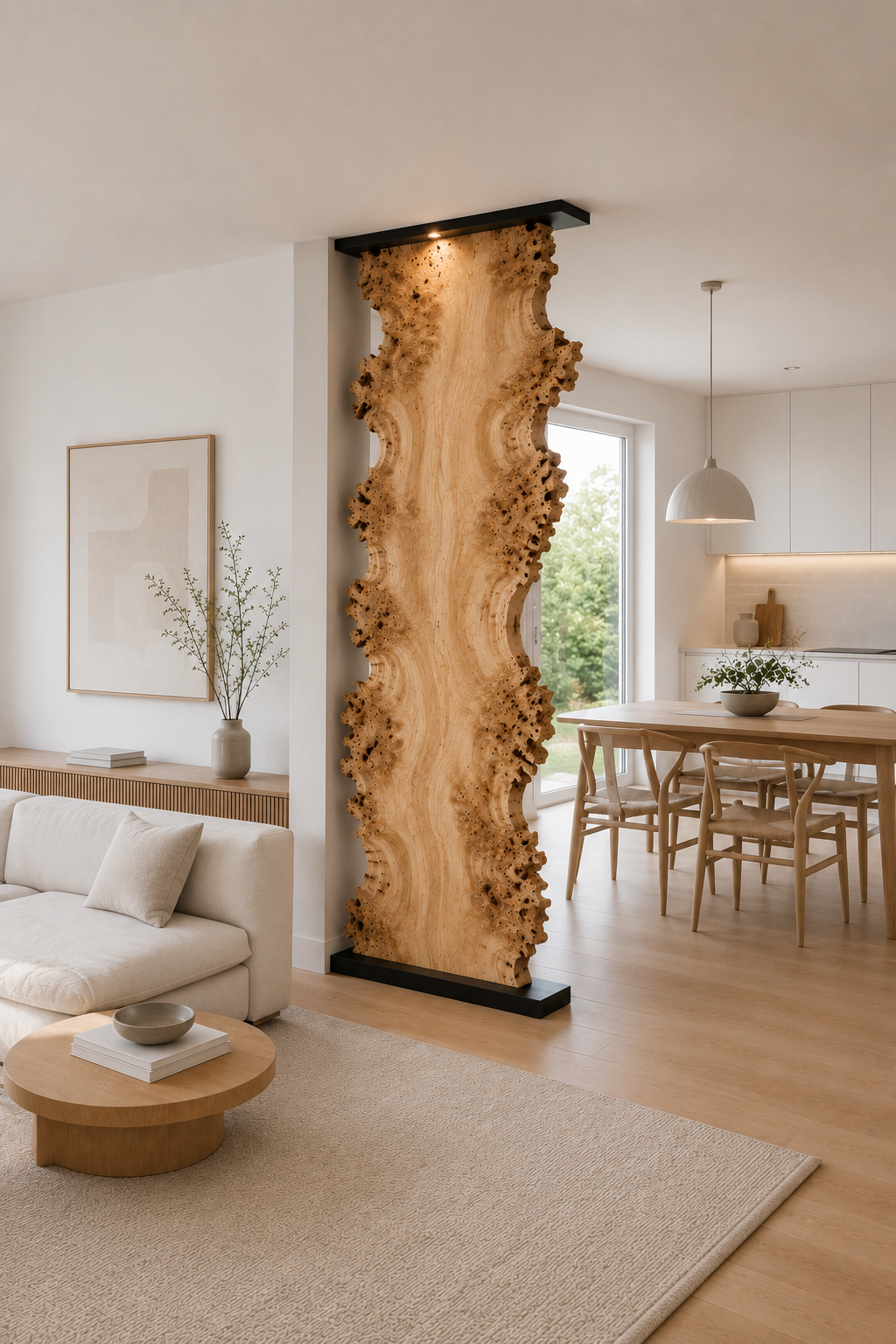 Burl Poplar Room Divider