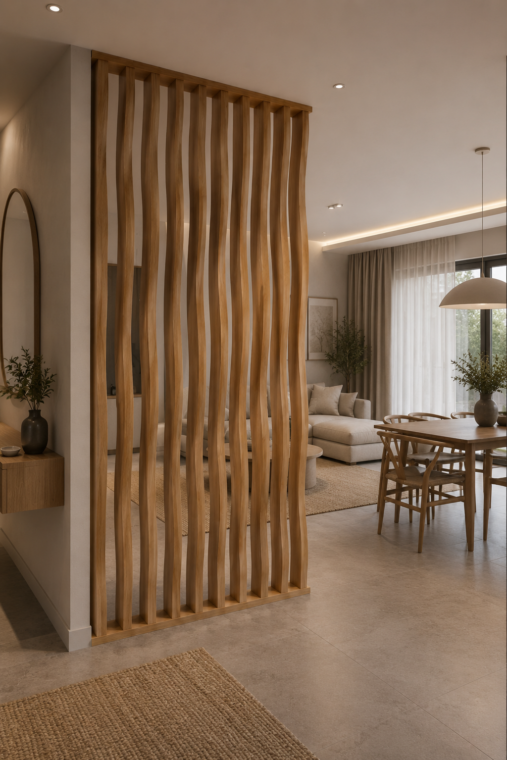 Executive Office Walnut Slat Divider