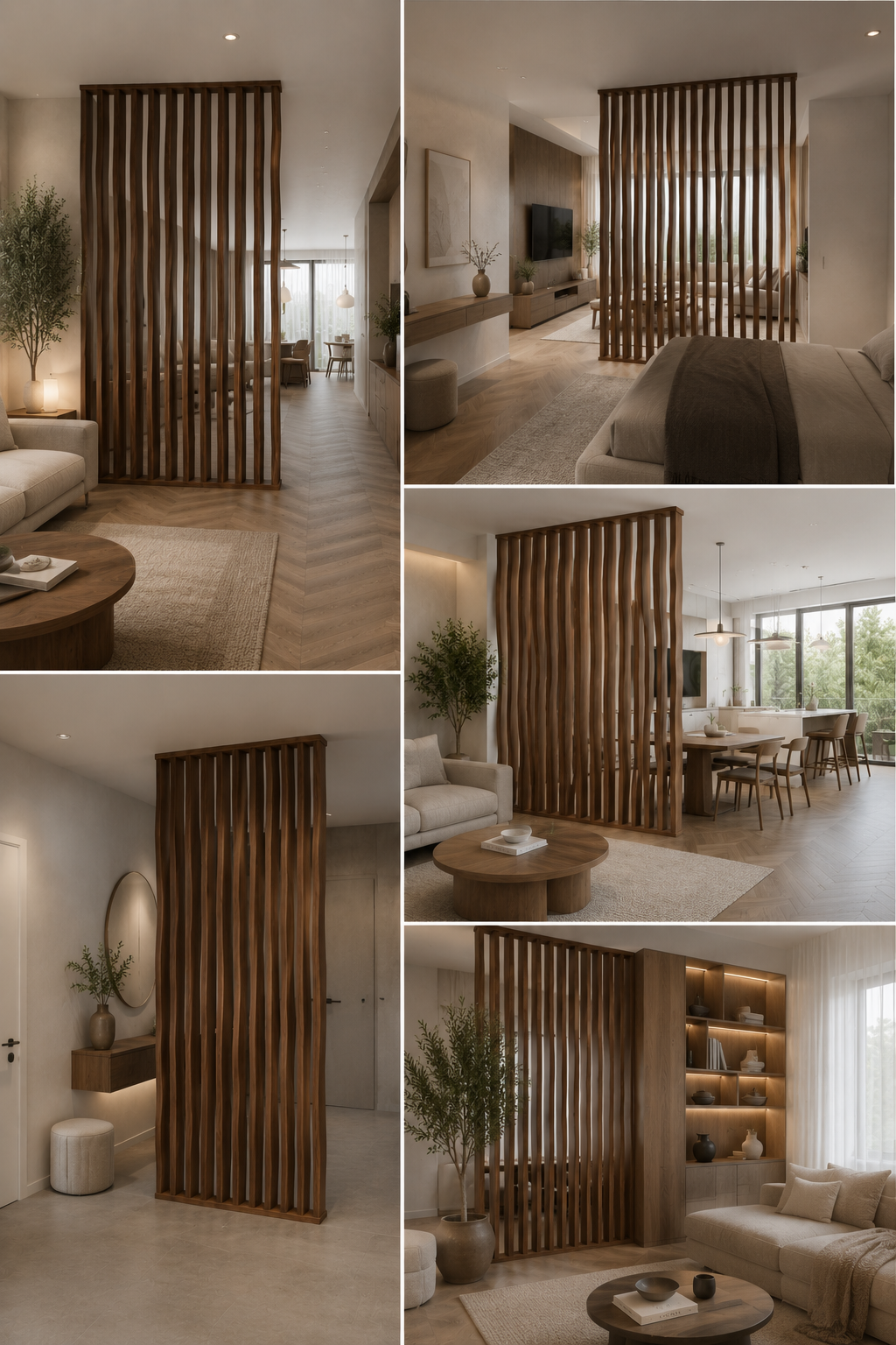 Executive Office Walnut Slat Divider