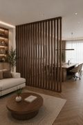 Executive Office Walnut Slat Divider