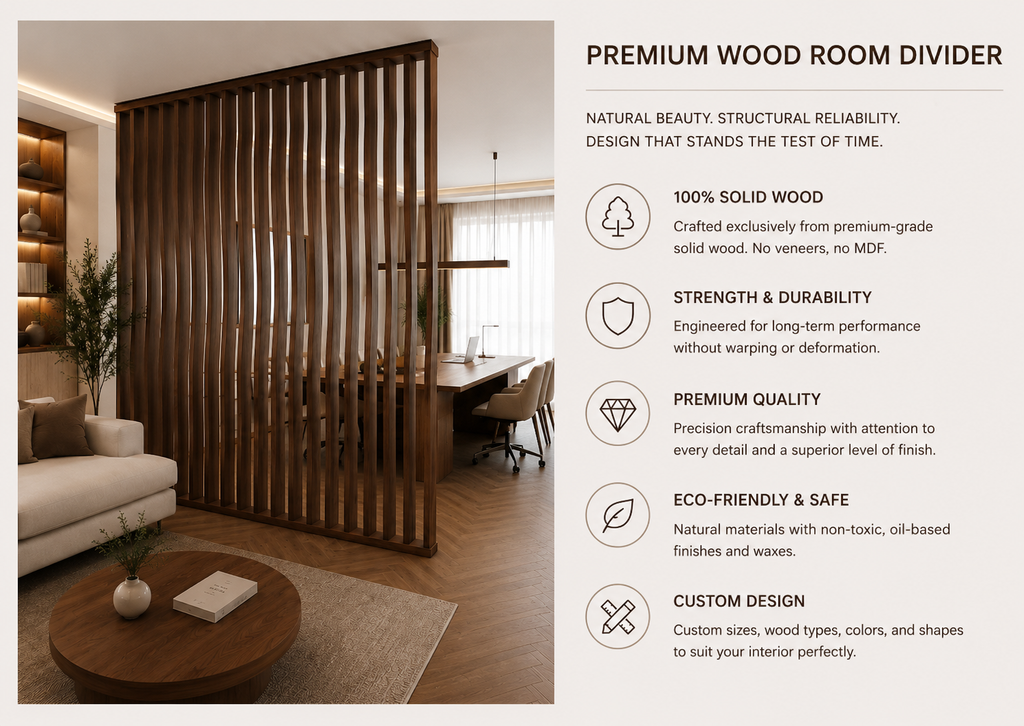 Executive Office Walnut Slat Divider