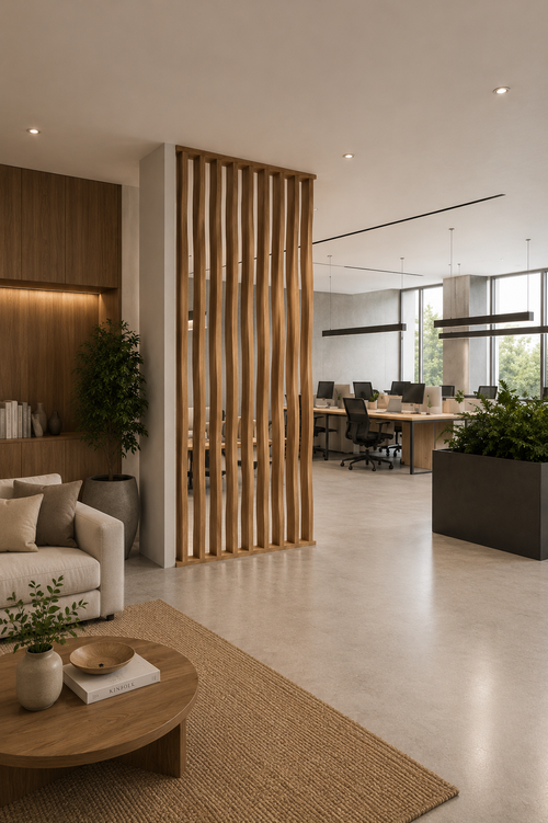 Executive Office Walnut Slat Divider