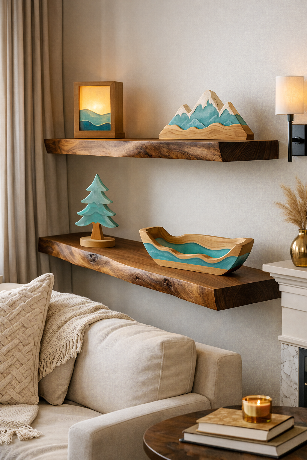 Solid Walnut Floating Shelf