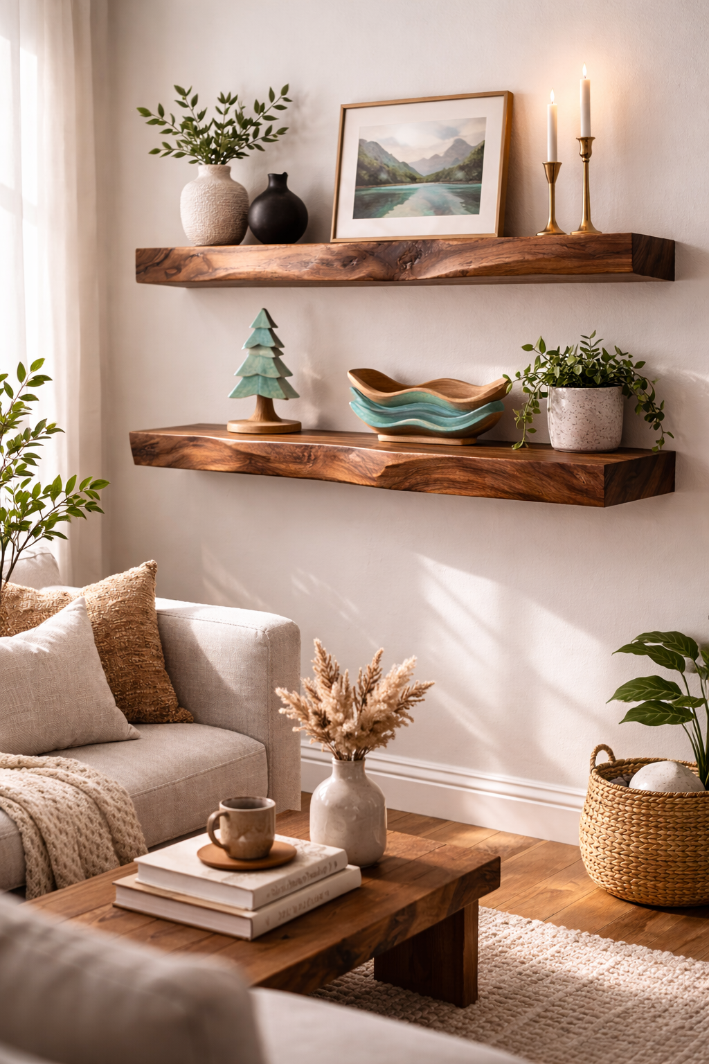 Solid Walnut Floating Shelf