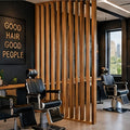 Barbershop wood partition