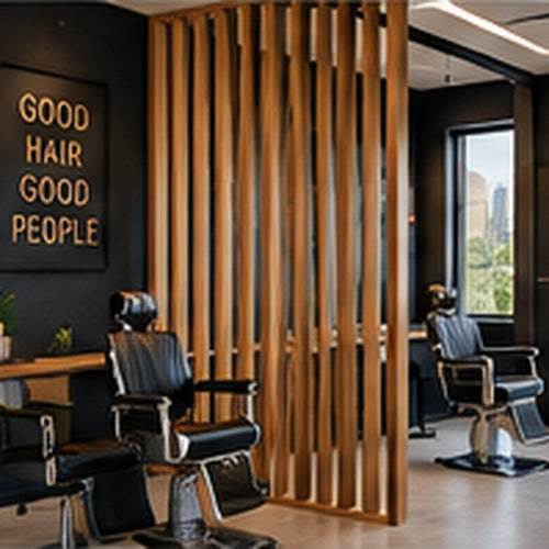 Barbershop wood partition