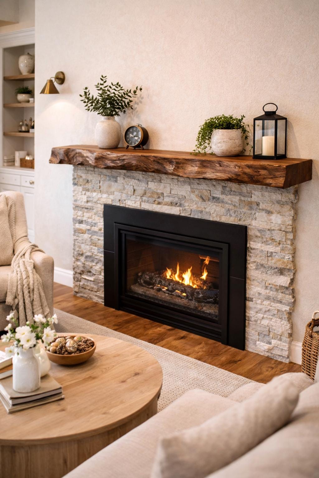 Luxury Solid Walnut Fireplace Beam
