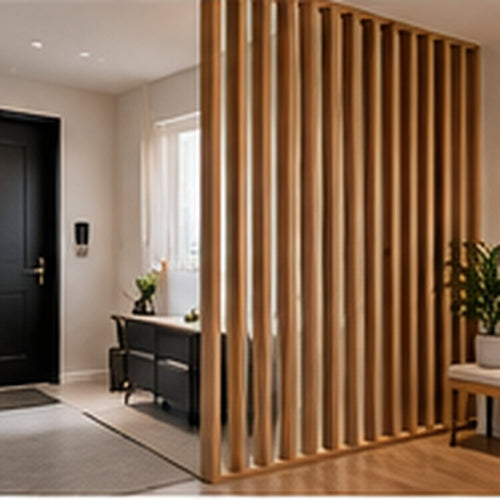 Entryway wood slat divider