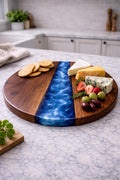 epoxy river serving tray walnut wood rotating charcuterie lazy susan