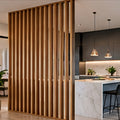 Kitchen and living room wood divider