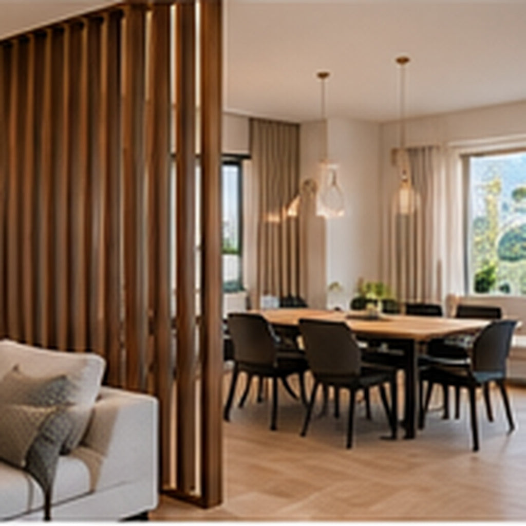Living room wood divider wall