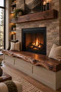 Natural walnut hearth extension bench