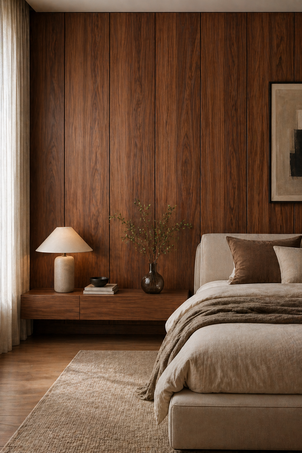 natural wood wall panels Scandinavian interior