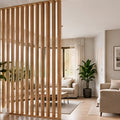 Natural oak slat room divider