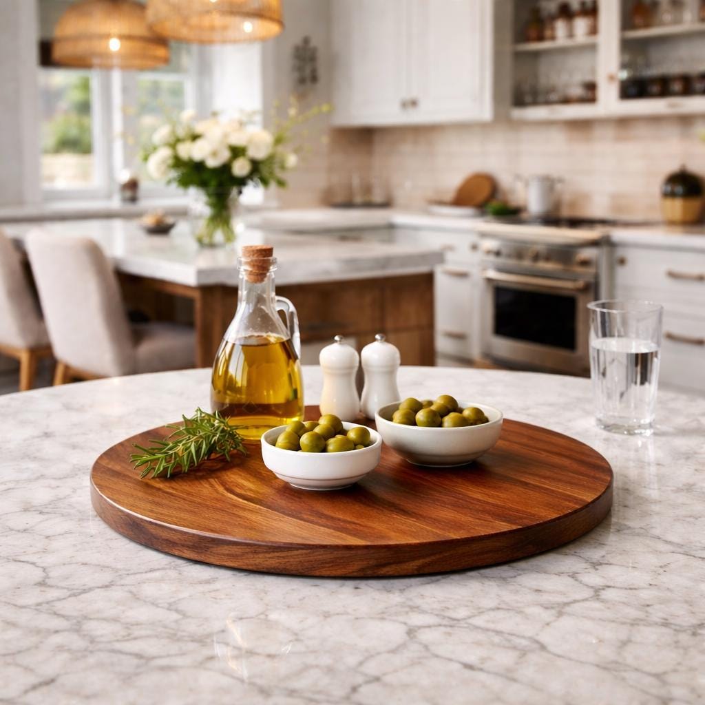 solid wood lazy susan round wooden turntable kitchen table centerpiece