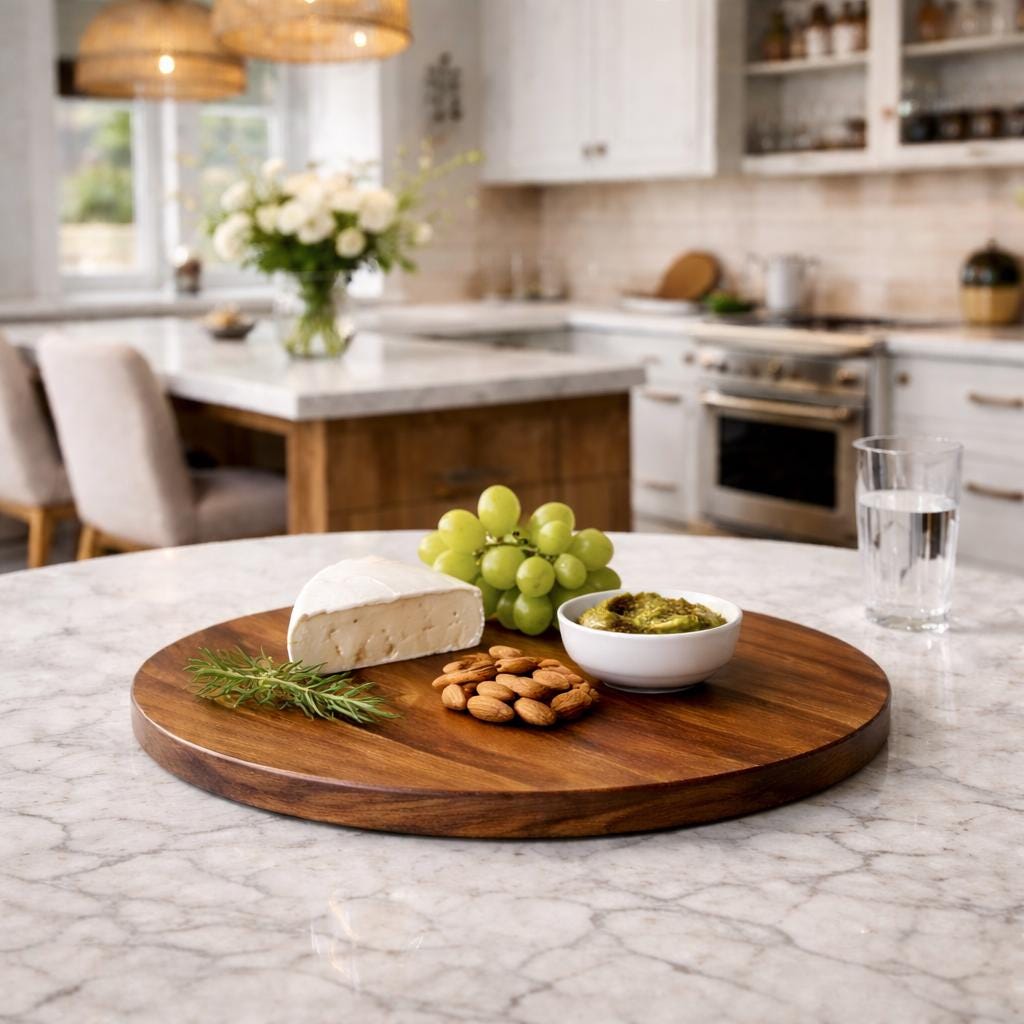 solid wood turntable lazy susan kitchen condiment organizer