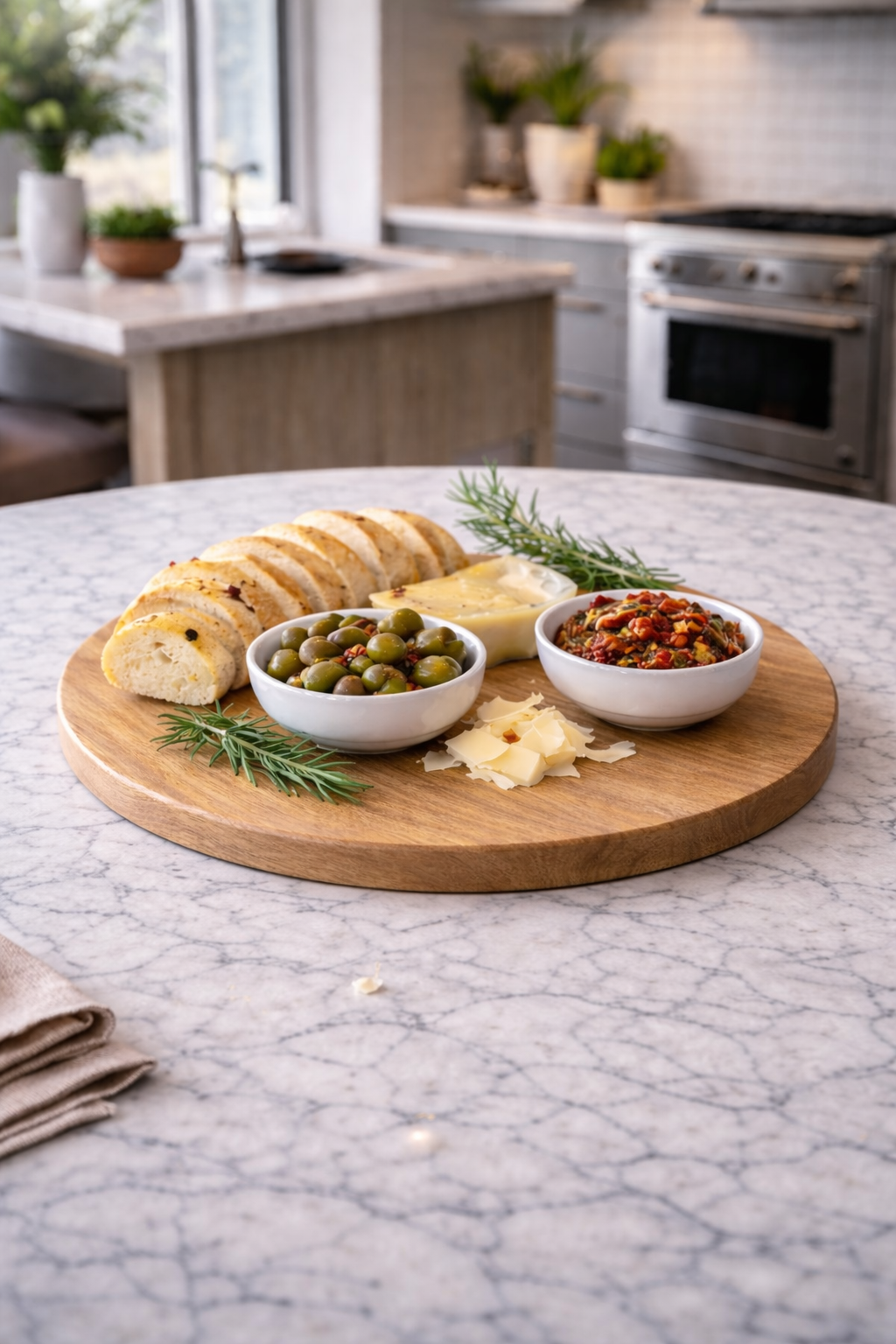 wood lazy susan turntable charcuterie board kitchen centerpiece rotating serving platter
