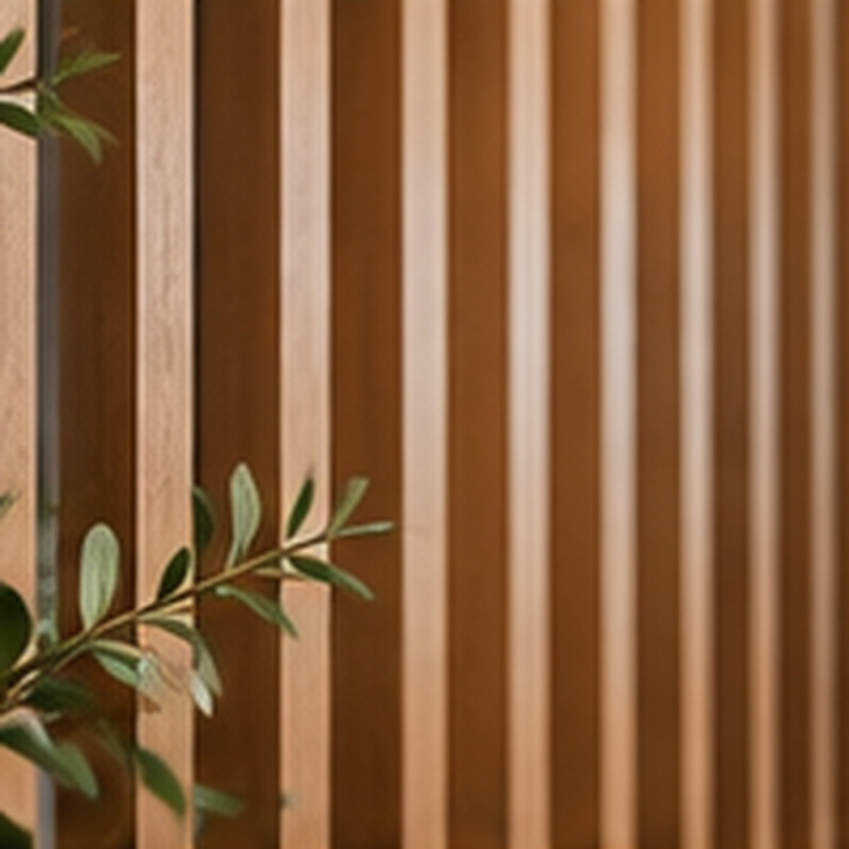 Vertical wood slat partition detail