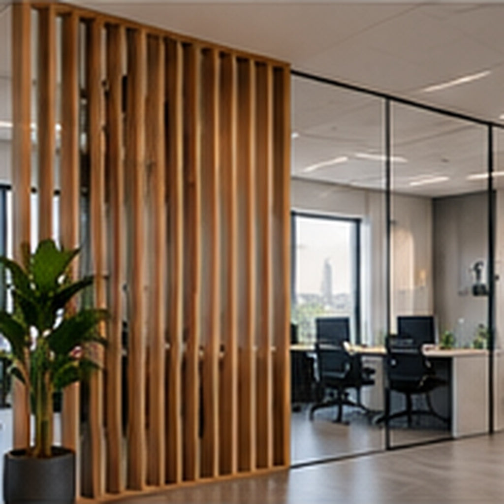 Wood office partition wall