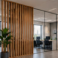 Wood office partition wall